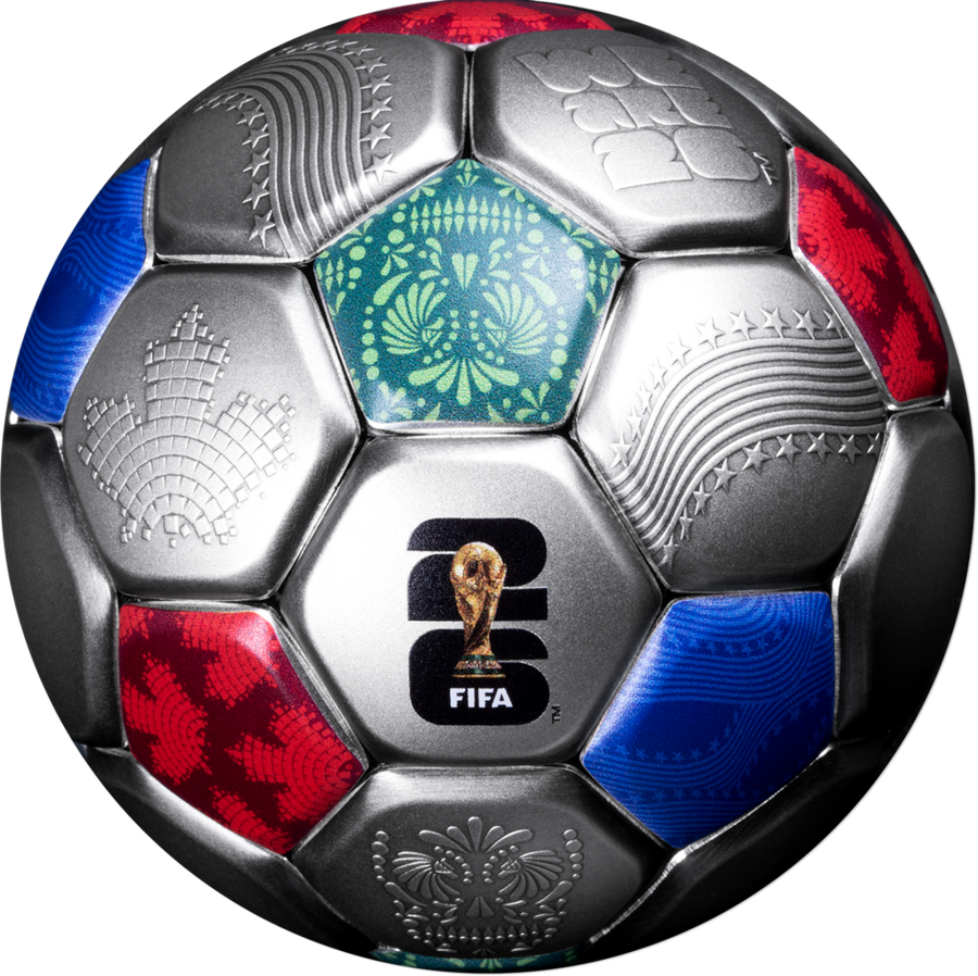 3D-Fußballmünze aus 3 Unzen reinstem Silber (999/1000) und mit hochwertigen Kolorierungen