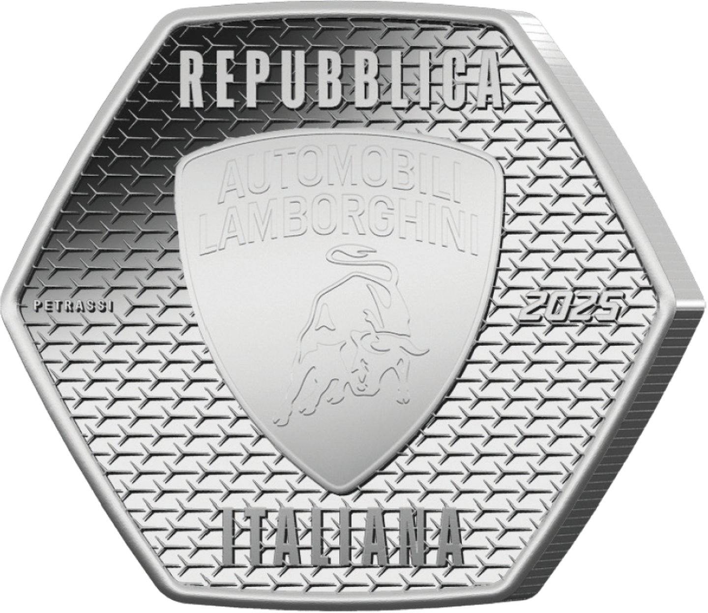 Die gemeinsame Rückseite des offiziellen 3er-Silbermünzen-Set „Lamborghini“