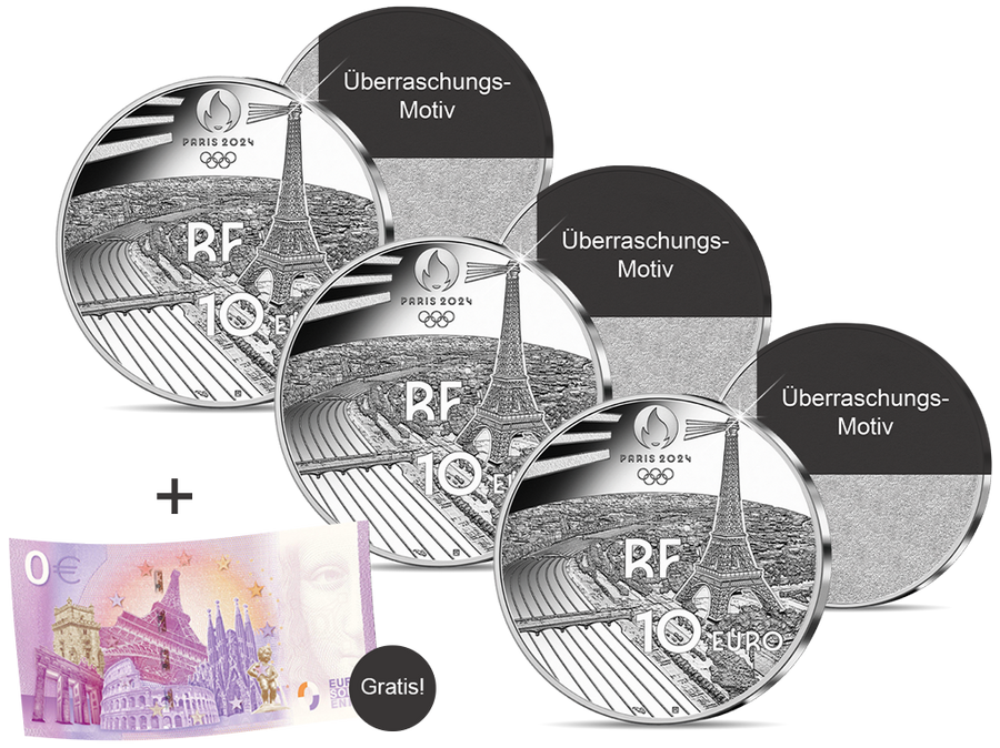 Frankreichs Silber-Euromünzen im exklusiven 3er-Set mit Überraschungsmotiv