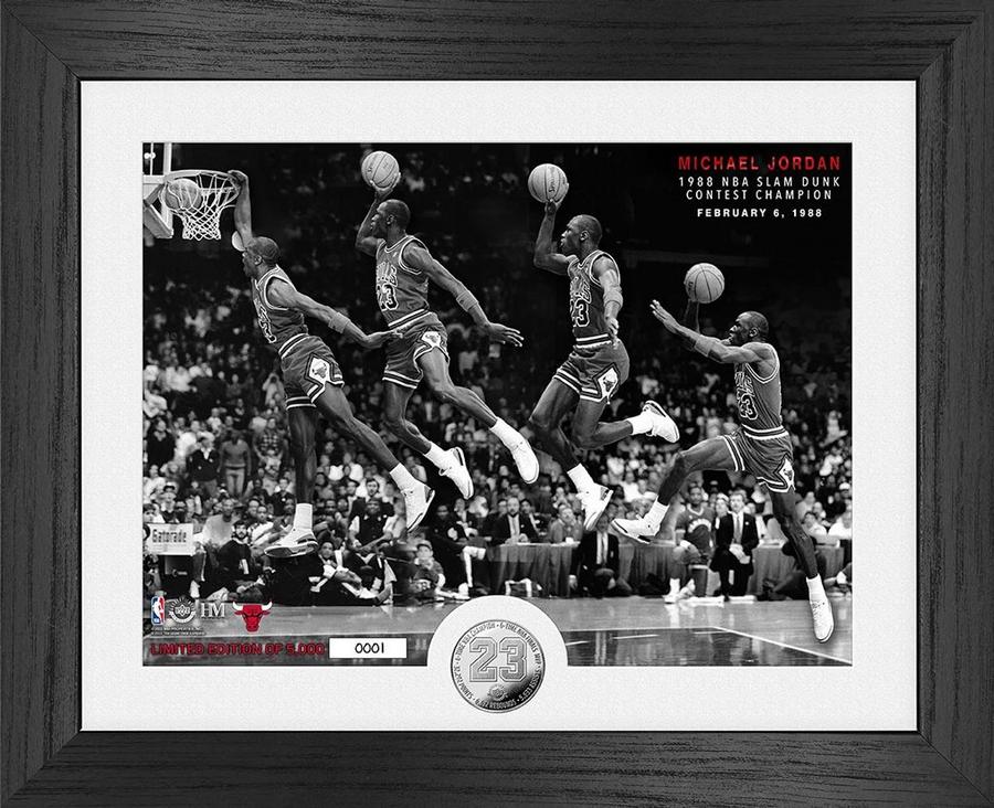 Die offizielle NBA-Gedenkprägung „Michael Jordan / Chicago Bulls – NBA Slam Dunk Champion 1988“