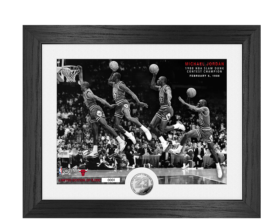 Die offizielle NBA-Gedenkprägung „Michael Jordan / Chicago Bulls – NBA Slam Dunk Champion 1988“