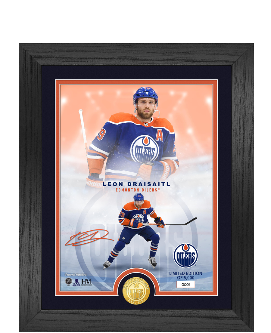 Die offizielle Prägung des deutschen NHL-Stars "Leon Draisaitl" im edlen Rahmen
