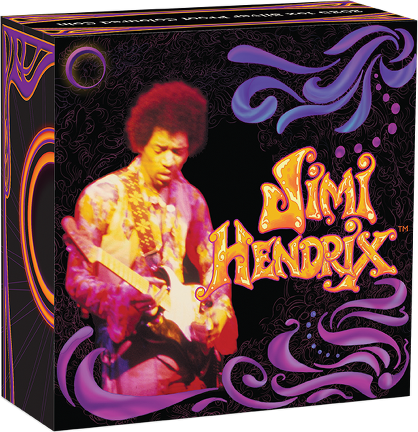Silbermünze „Jimi Hendrix“ im repräsentativen Etui mit transparentem Deckel