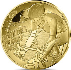 Goldmünze-Etappenkarte-Tour de France-Vorderseite