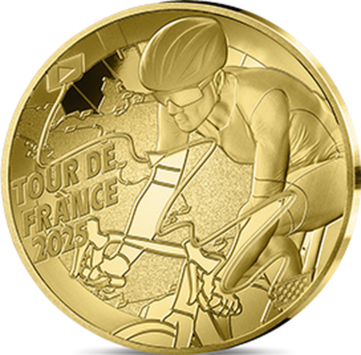 Goldmünze-Etappenkarte-Tour de France-Vorderseite