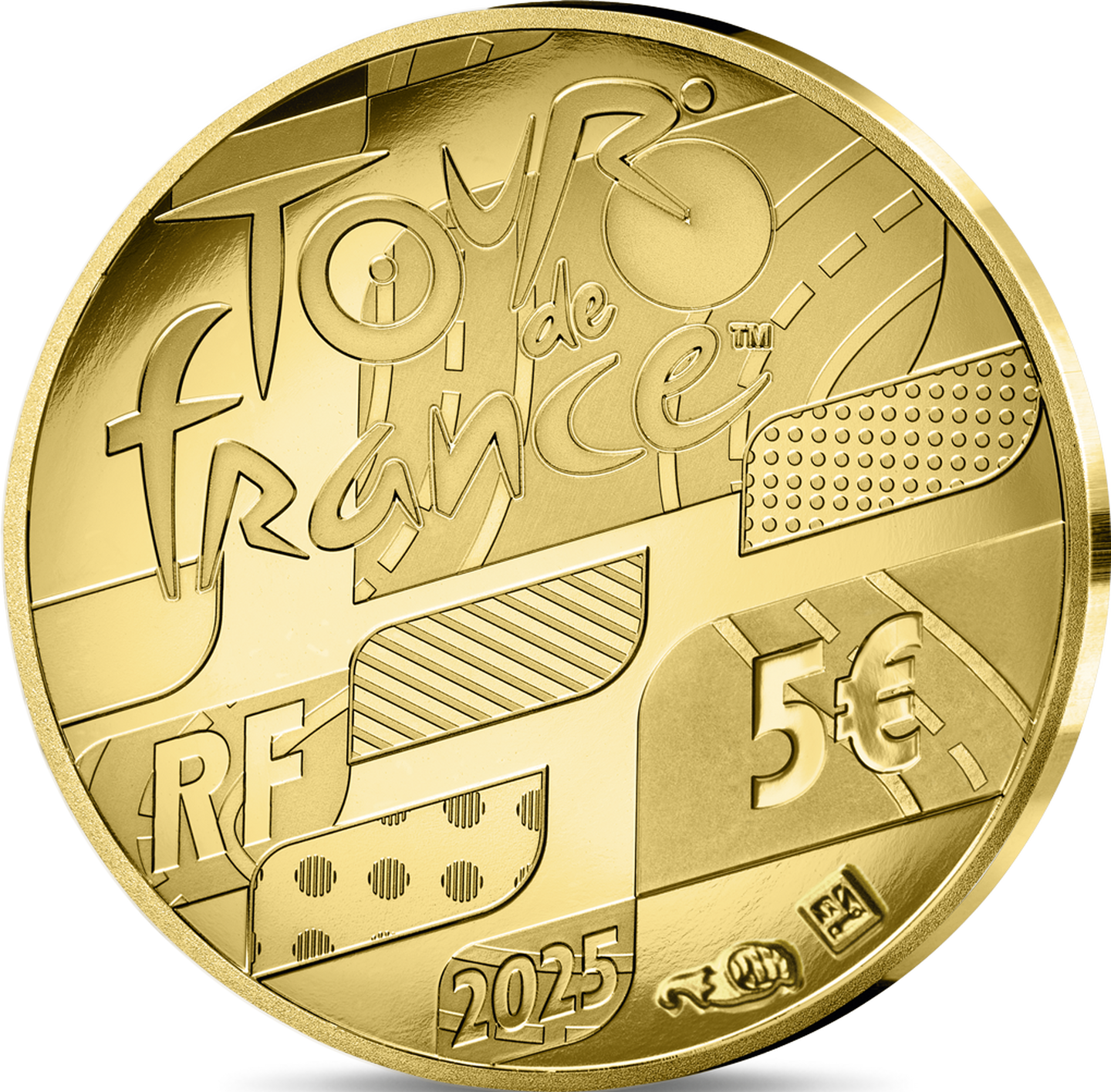 Die Rückseite der offiziellen Gold-Gedenkmünze Frankreichs 