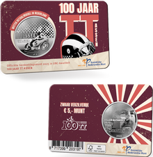 Die Vorder- und Rückseite der offiziellen Gedenkmünze Niederlands 