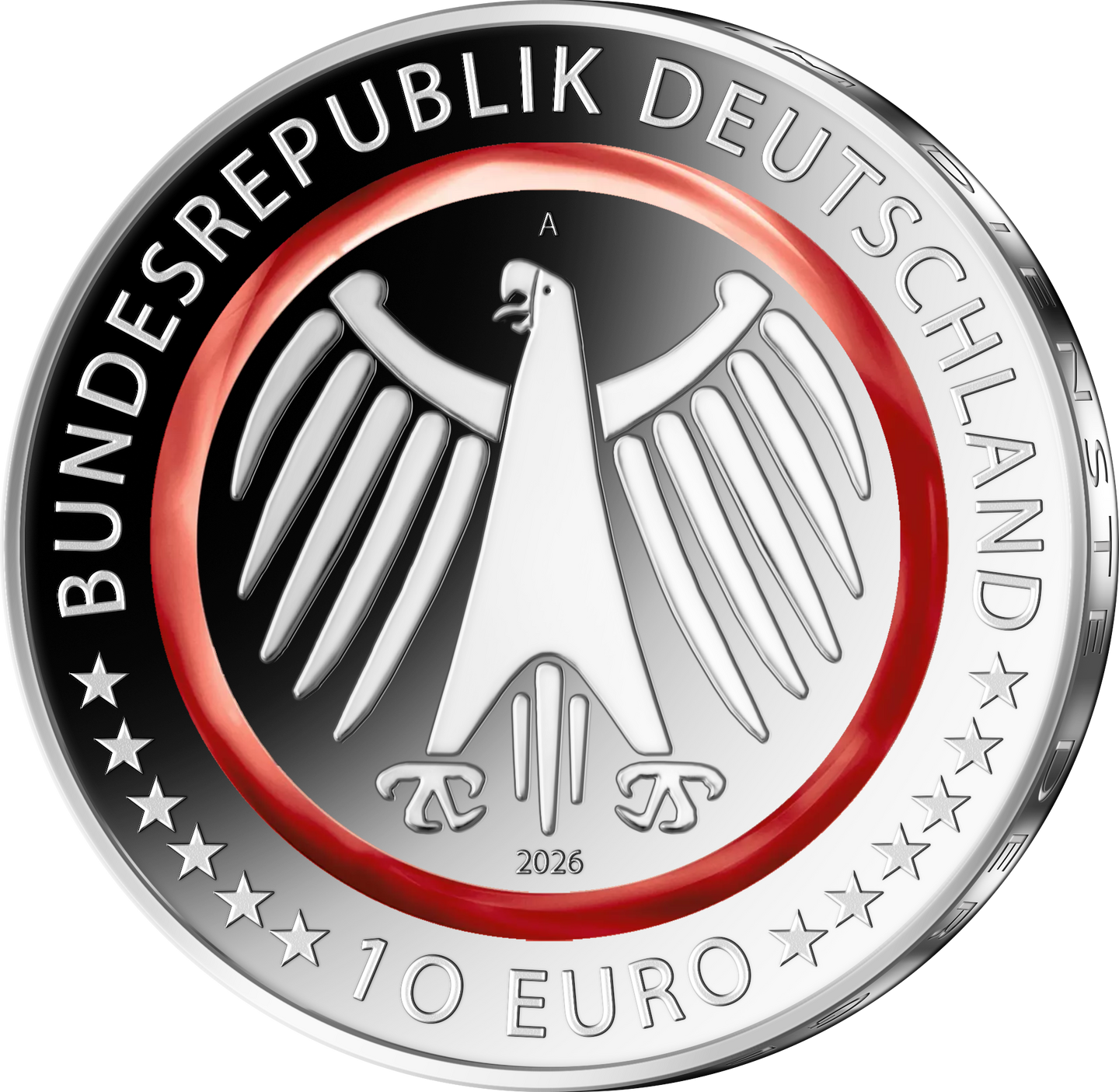 Die Wertseite der 10-Euro-Gedenkmünze 2026 "Rettungsdienste"