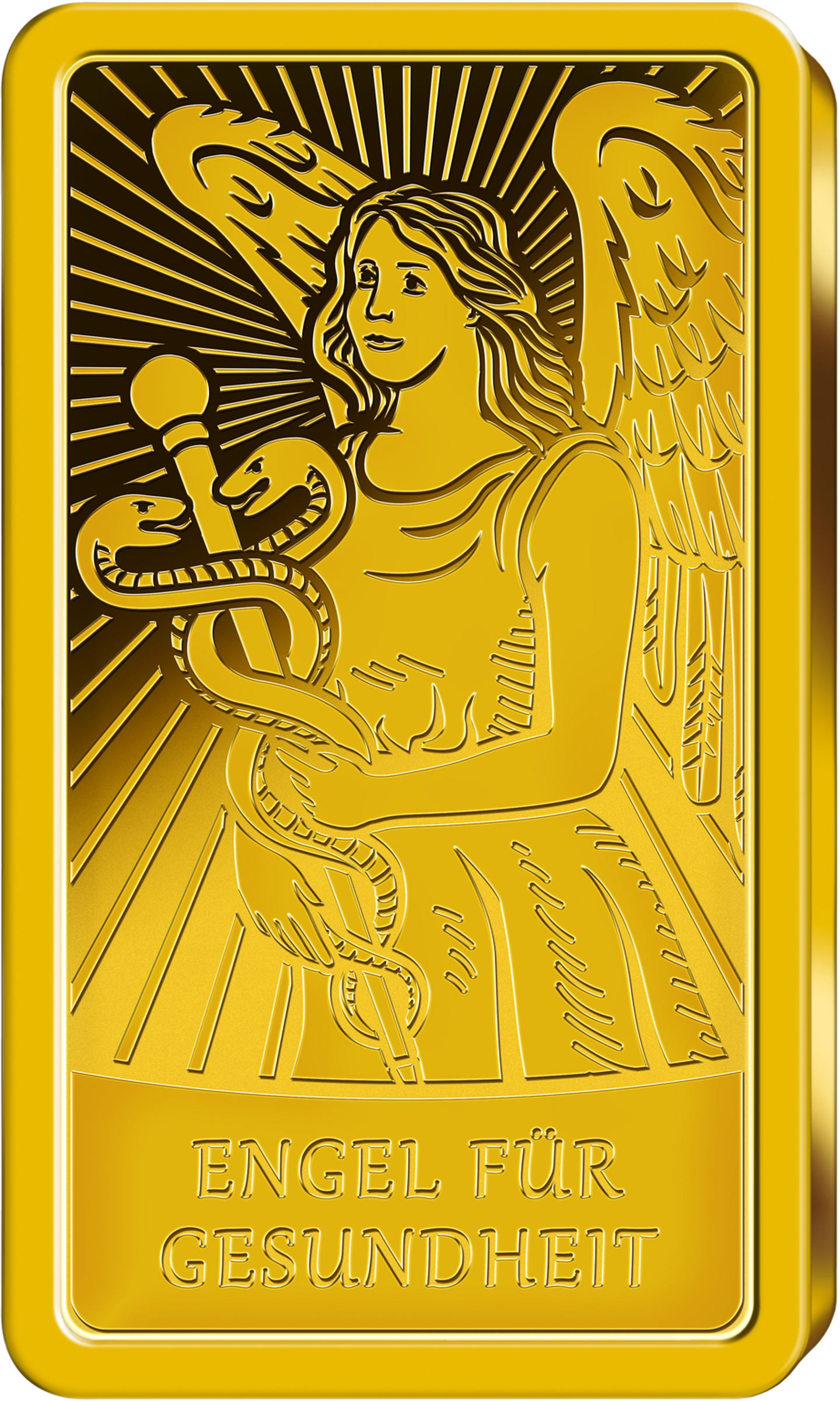 Die Vorderseite des guten Engels für die Gesundheit