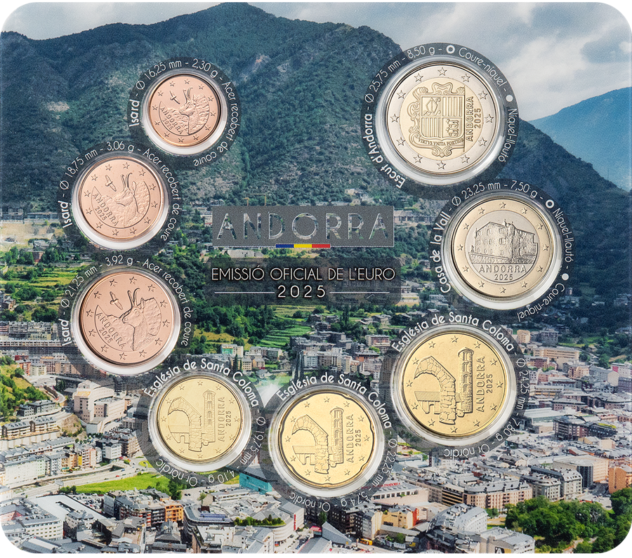Vorderseite des Kursmünzensatzes "Andorra 2026"