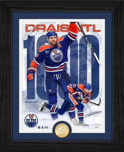 Lizenziertes Poster mit Leon Draisaitl + „Edmonton Oilers“-Prägung