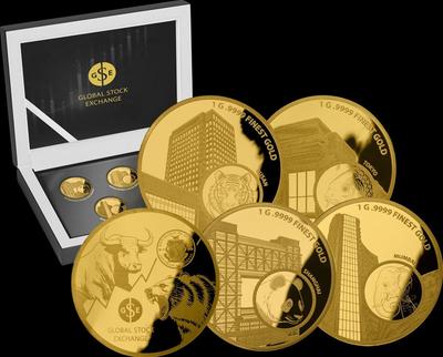 Goldmünzen-Set 2026 „Global Stock Exchange – Asia Edition" - 5tlg.