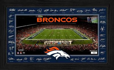NFL-Sammelrahmen-Edition Spielfeld mit Unterschriften „Denver Broncos”