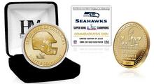Ein beeindruckendes Siegerteam, hochwertig mit 22 Karat Gold veredelt: Die limitierte Prägung „Seattle Seahawks”!