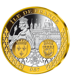 Frappe en argent et dorure à l'or pur «Royaume de France: Ile de France»