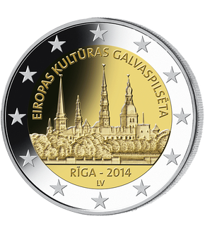 2 Euro Gedenkmünze "Riga – Kulturhauptstadt" 2014 aus Lettland