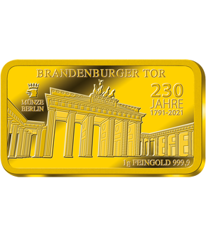 Die Luxus-Goldbarren-Edition "Deutsche Wahrzeichen" - Ihre Startlieferung: "Brandenburger Tor"!
