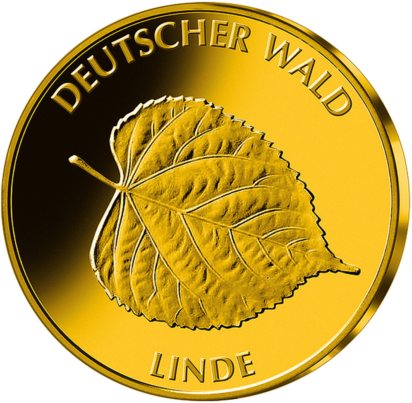 20-Euro-Goldmünze mit dem Blatt einer Linde