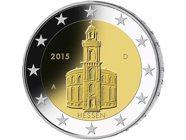 2-Euro-Münze Hessen mit der Paulskirche in Frankfurt