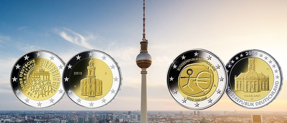 Die offiziellen deutschen 2 Euro Münzen