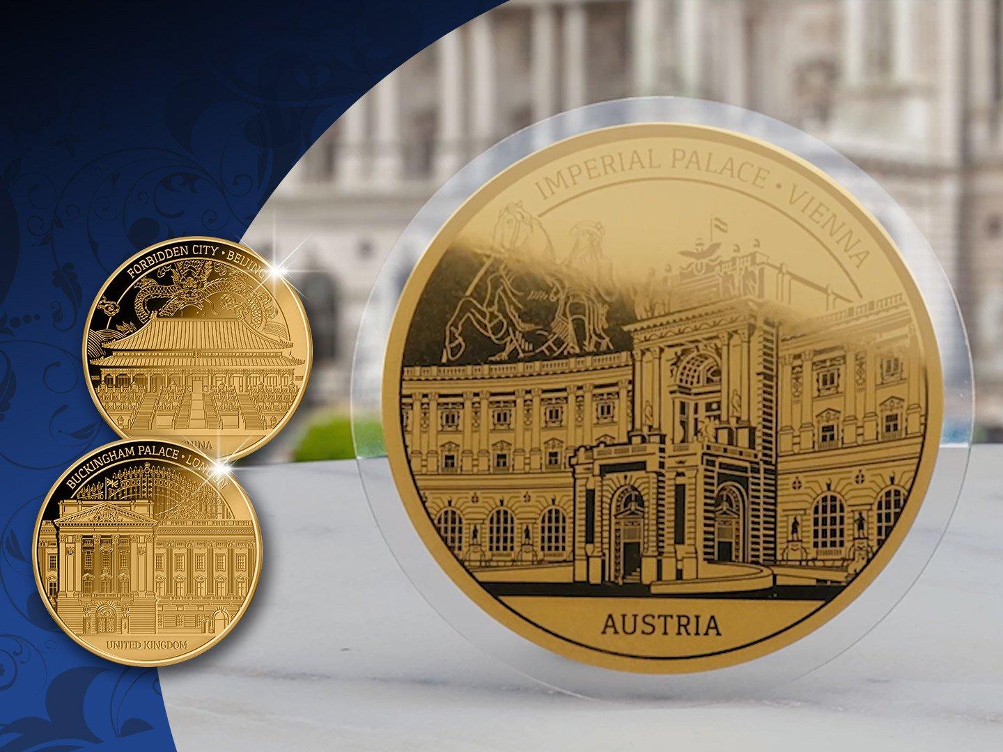 Gedenkmünze "Hofburg" zu Ehren der Wiener Palastanlage in reinem Gold