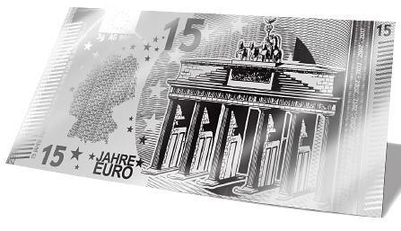 Erster Euro-Banknotenersatz in Feinsilber 