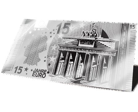 Erster Euro-Banknotenersatz in Feinsilber 