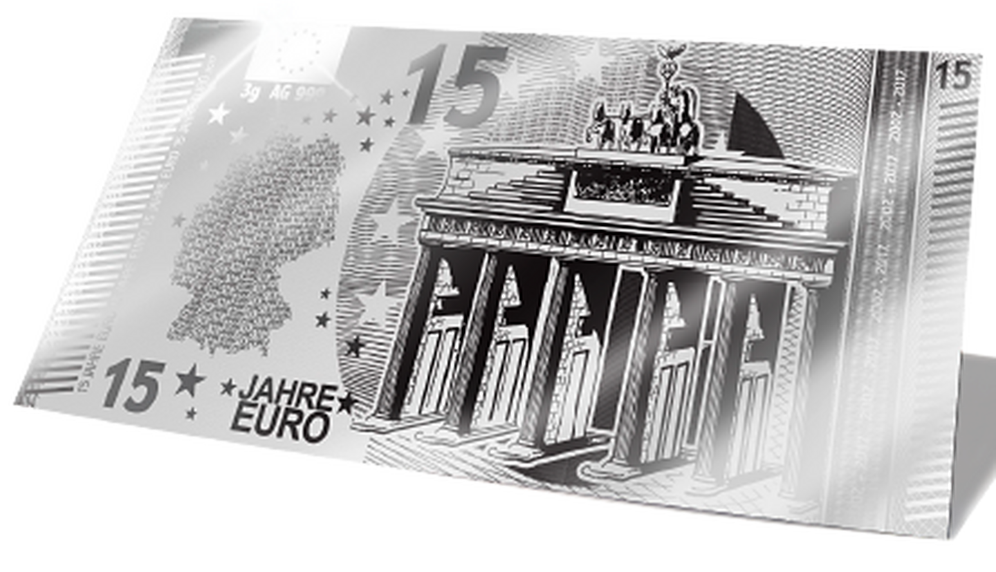 Erster Euro-Banknotenersatz in Feinsilber