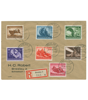 Die 100 letzten Briefmarken des Dritten Reiches auf echtgelaufenen Briefen