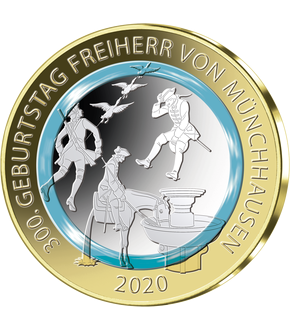 Die Polymer-Ausgaben zu Deutschlands Euro-Gedenkmünzen – Ihre Startlieferung: „300. Geburtstag Freiherr Münchhausen“!