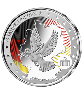 „75 Jahre Deutschland“ in Silber: 2-Startausgaben: „75 Jahre Deutschland“ + „75 Jahre Frieden“!