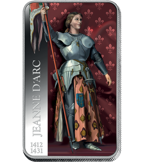 Découvrez les lingots en argent colorisé de la collection «Nos Grands Hommes», avec en première livraison le lingot «Jeanne d'Arc» !