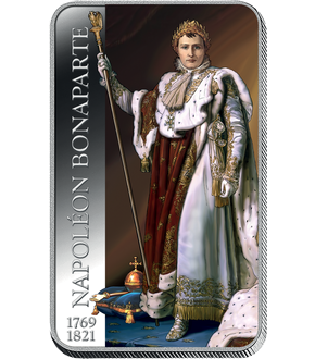 Découvrez les lingots en argent colorisé de la collection «Nos Grands Hommes», avec en première livraison le lingot «Napoléon Bonaparte» !