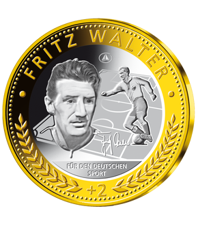 Bimetall-Gedenkprägung "Fritz Walter"
