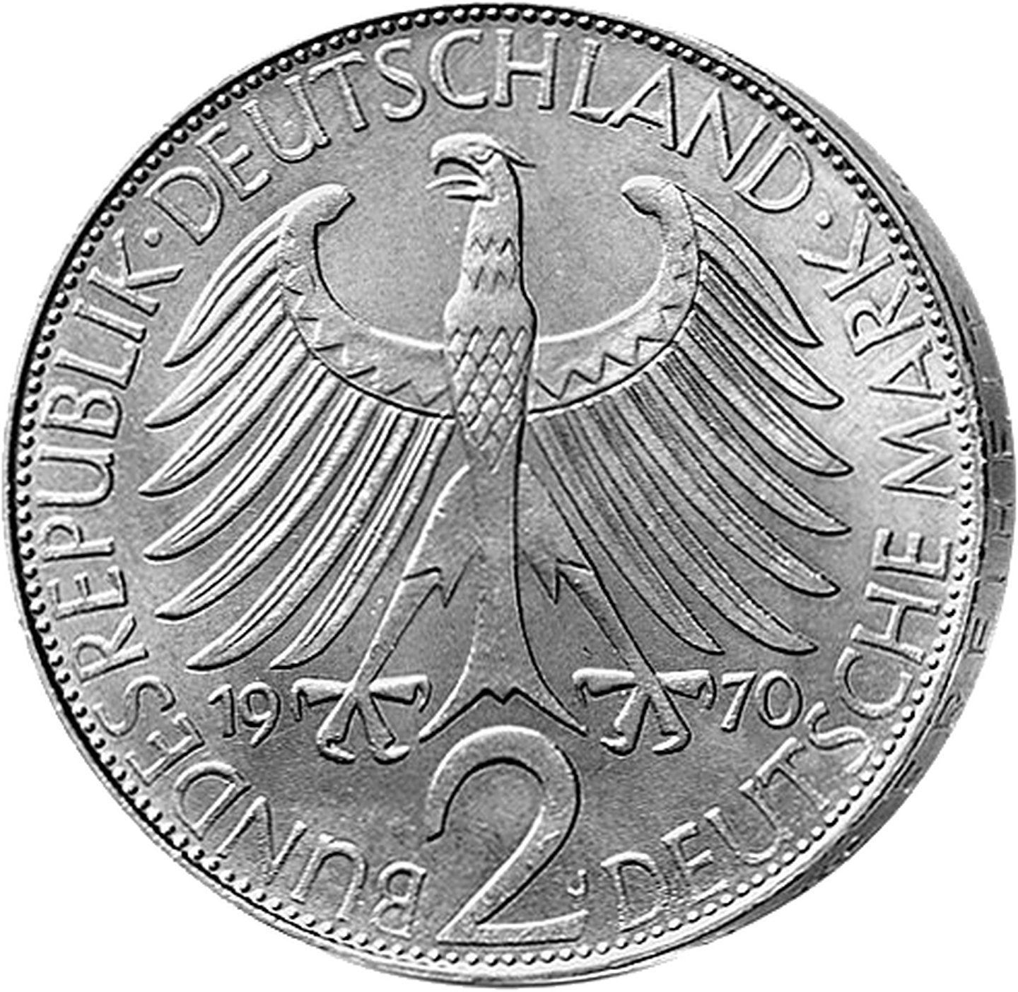 2 D-Mark M&uuml;nze R&uuml;ckseite