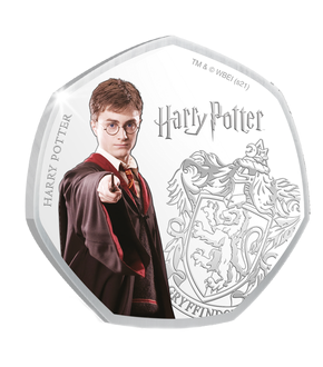 Set complet des 12 monnaies colorisées & argentées à l’argent pur «Harry Potter heptagonales»