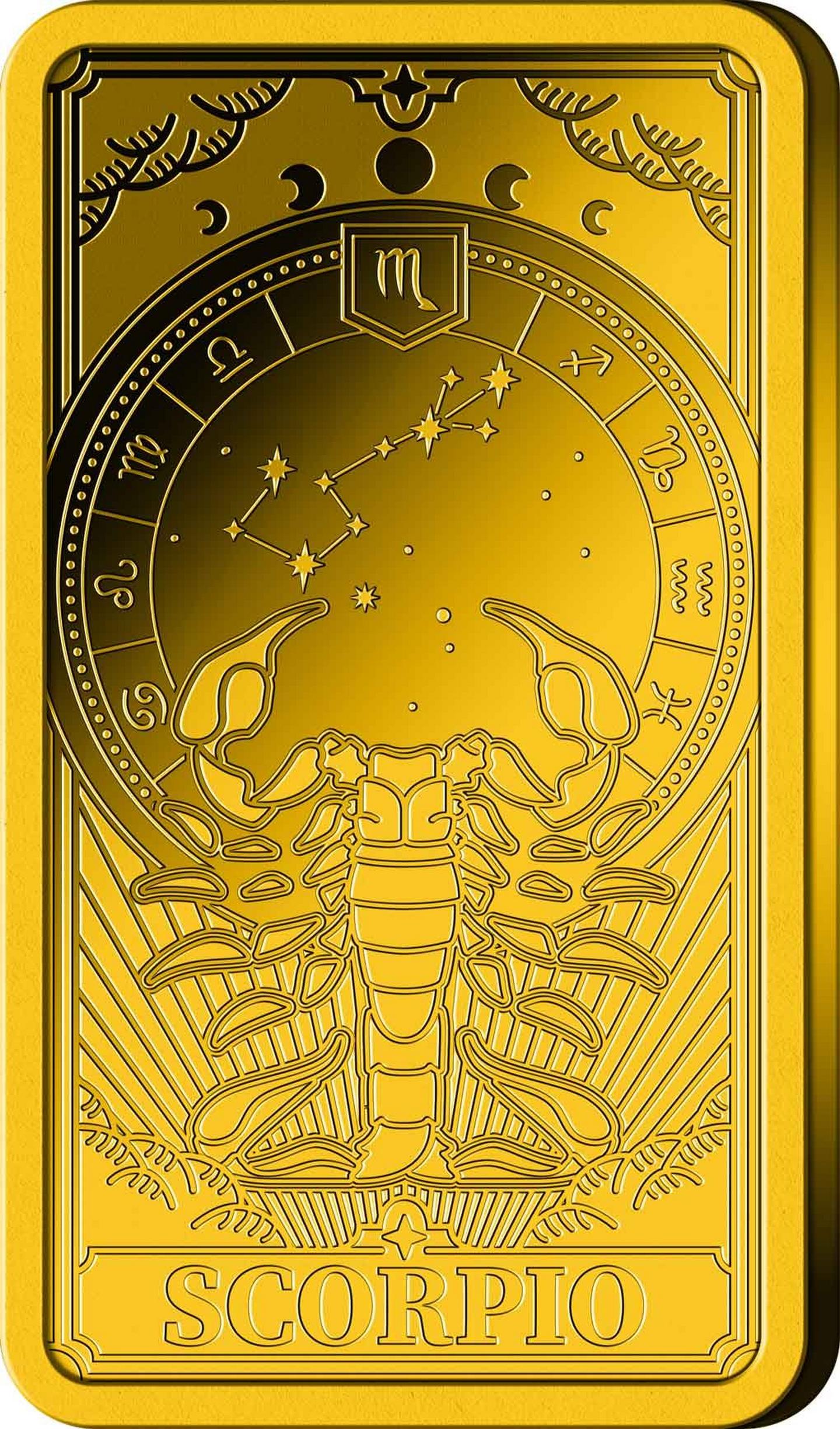 Sternzeichen Goldbarren Skorpion Vorderseite