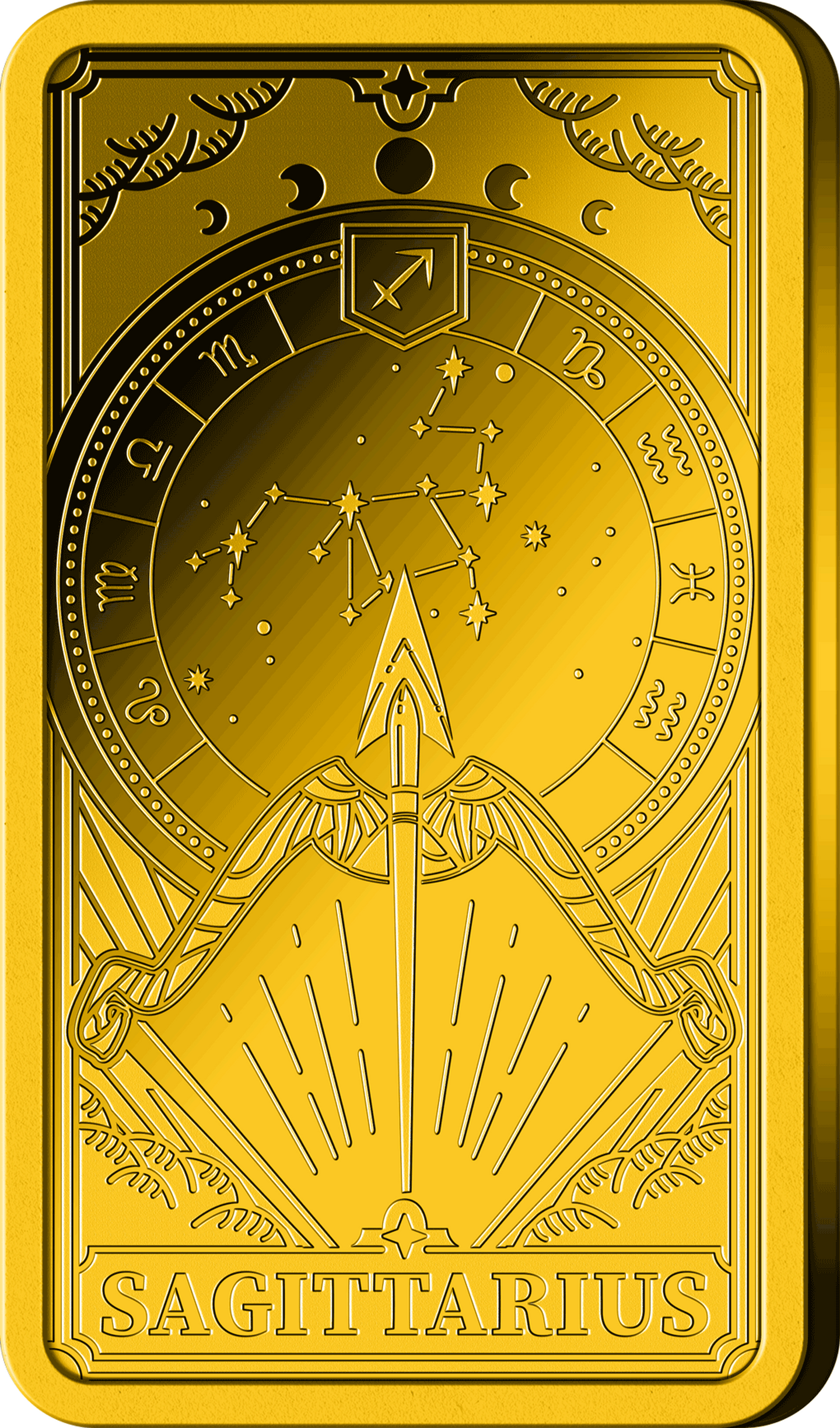Sternzeichen Goldbarren Schütze Vorderseite