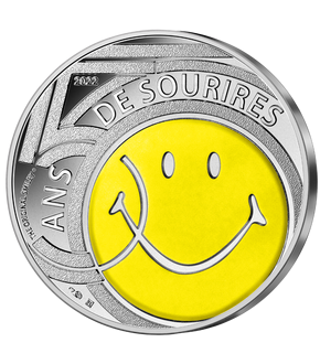 Monnaie commémorative de 10 € en argent  « SMILEY - 50 ANS » 