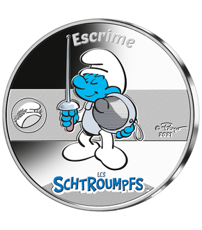 Collection officielle de frappes en argent colorisé «Schtroumpfs Olympiques»