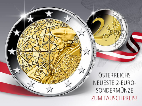 Tauschangebot: Österreichs 2-Euro-Münze 2022 
