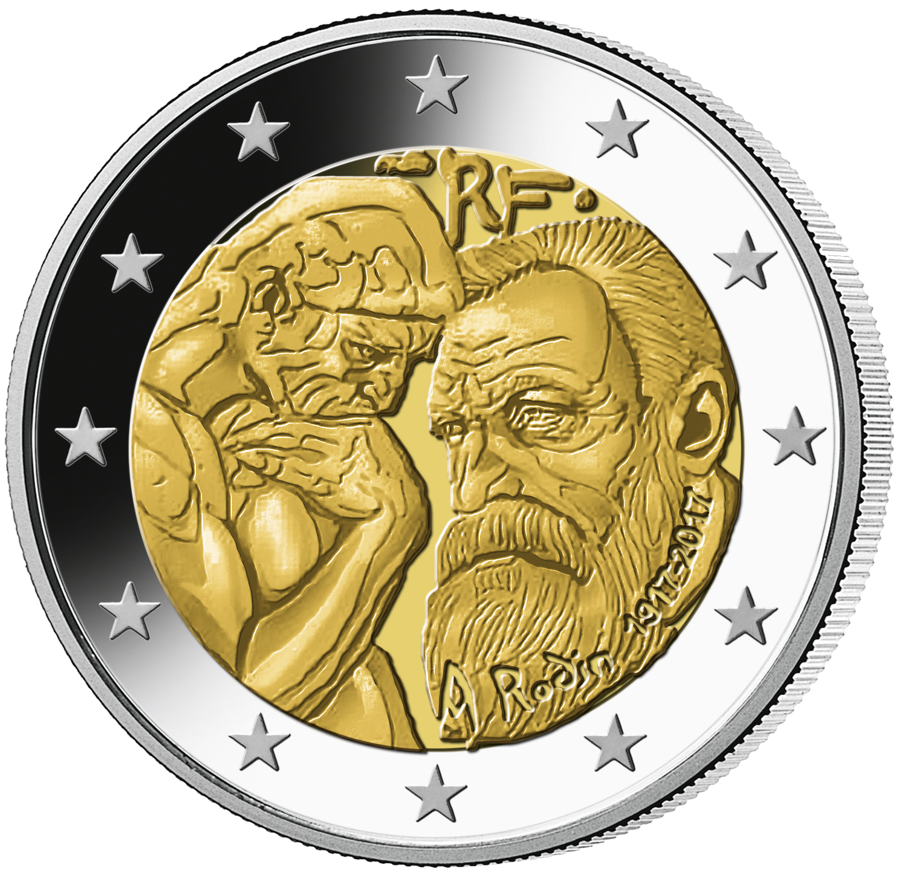 Monnaie commémorative de 2 Euros « Rodin » France 2017