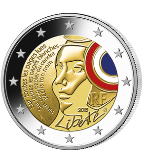 Monnaie de 2 Euros colorisée «225ème anniversaire de la Fête de la Fédération» France 2015