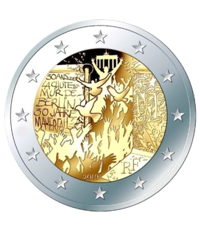 Monnaie de 2 Euros Chute du Mur Berlin 2019