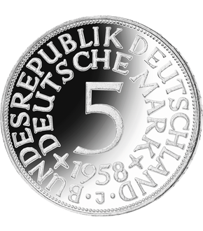 Die seltenste Silbermünze Deutschlands: 5 DM 1958 Prz. "J"