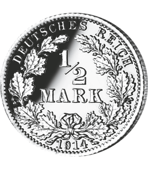 Deutsches Kaiserreich - 1/2 und 1 Mark im Set