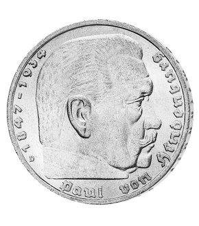 Drittes Reich 5 Reichsmark 1935-1936 "Paul von Hindenburg"