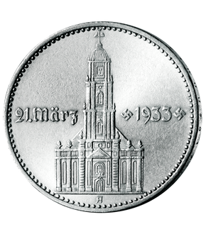 Drittes Reich 2 Reichsmark 1934 "Garnisonkirche, Jahrestag Reichstagseröffnung"