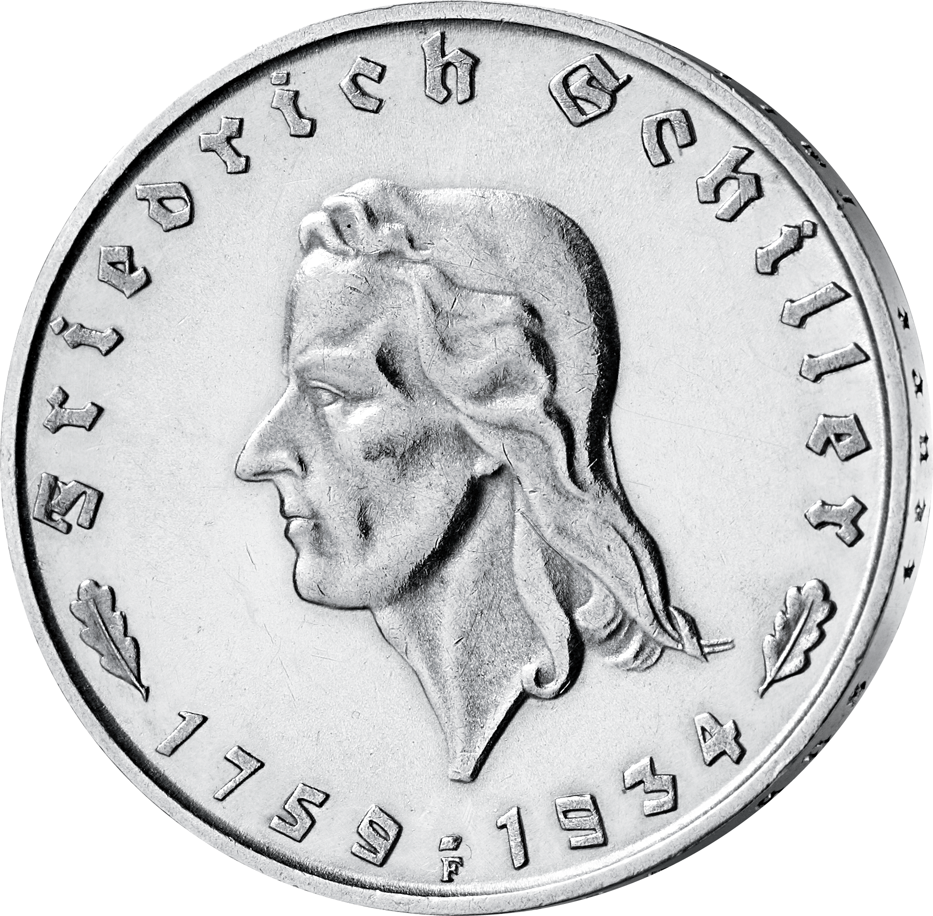 Silbermünze mit Friedrich Schiller