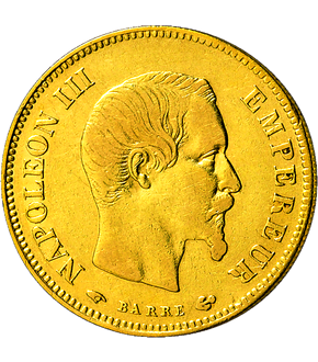 Monnaie ancienne en Or « 10 Francs Or Napoléon III Tête Nue »